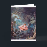 Cartão O Swing, Fragonard<br><div class="desc">Jean-Honoré Fragonard (5 de abril de 1732 - 22 de agosto de 1806) era um pintor e imprimor francês cujo falecido modo Rococo se distinguia por facilidades, exuberância e hedonismo notáveis. Um dos artistas mais prolíficos ativos nas últimas décadas do Regime dos Antigos, Fragonard produziu mais de 550 pinturas (sem...</div>