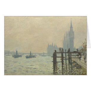 Cartão O Tâmisa Abaixo de Westminster por Claude Monet
