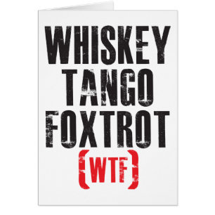 Cartão O tango do uísque Foxtrot - WTF - preto