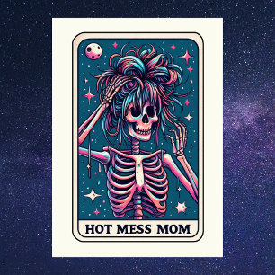 Cartão O Tarot da Bagunça Total Esqueleto do Dia das Mães