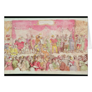 Cartão O teatro de Richardson, publicado por Ackermann