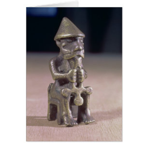 Cartão O Thor com um martelo, estatueta encontrou em