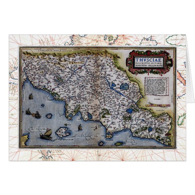Cartão O Thvsciae de Ortelius (Frente Horizontal)