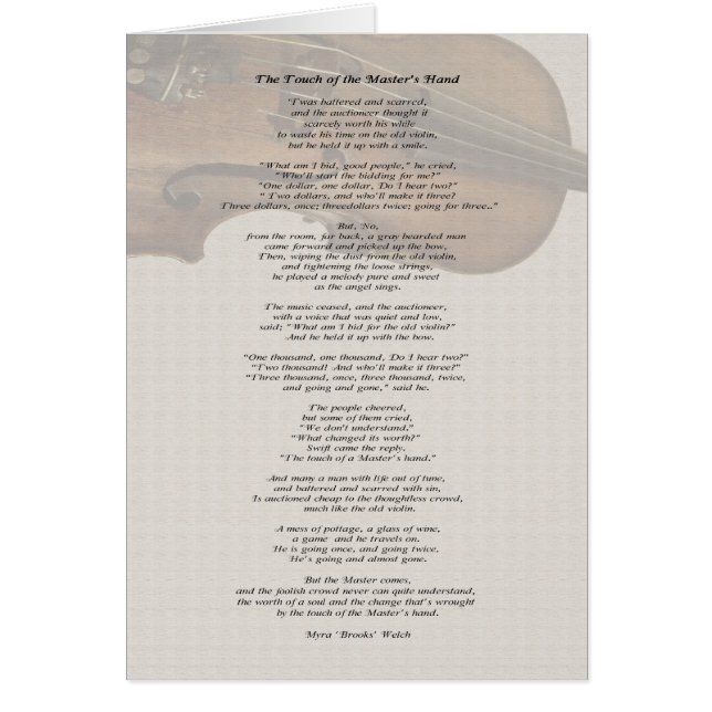 Cartão O toque da mão de mestre (Frente)