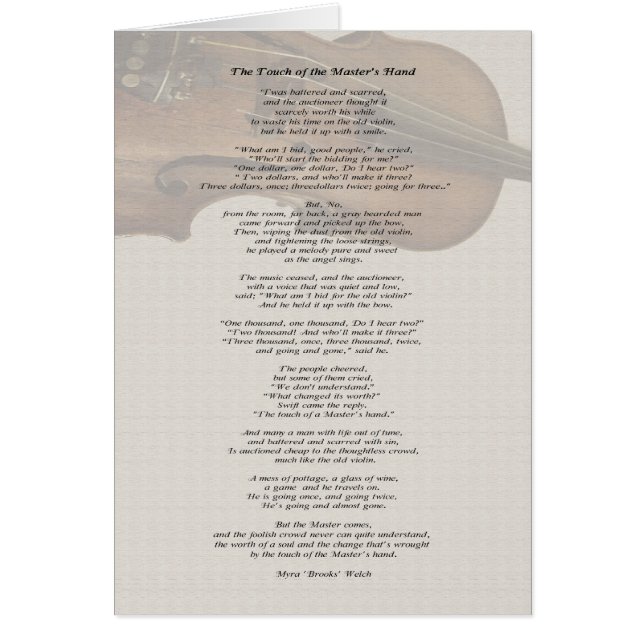 Cartão O toque da mão de mestre (Frente)