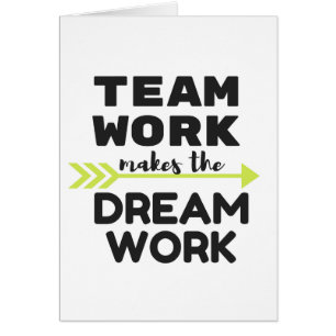 Cartão O trabalho da equipe faz o trabalho ideal