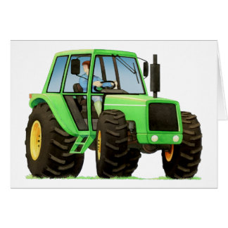Cartão O trator verde do miúdo