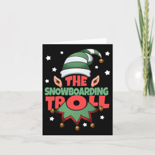 Cartão O Troll de Snowboard Engraçado Pajama de Natal - S