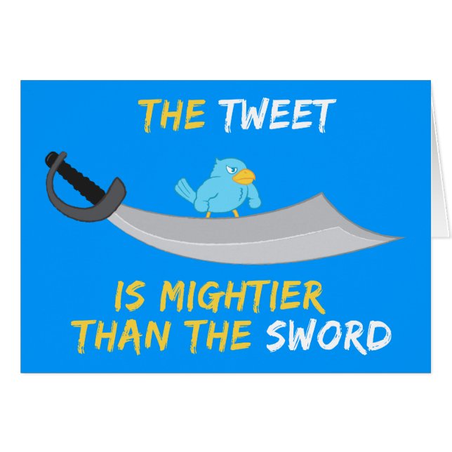 Cartão O Tweet é mais poderoso do que a espada (Frente Horizontal)