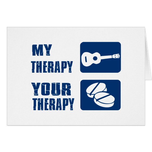 Cartão o ukulele é minha terapia (Frente Horizontal)