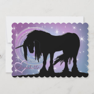 Cartão O Unicórnio Negro Místico (espiral Pastel)