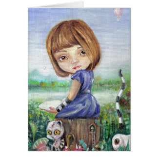 Cartão O velho toco da árvore.