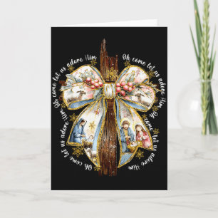 Cartão Ó Vem, Adoremos a Ele Natal Jesus Cristão