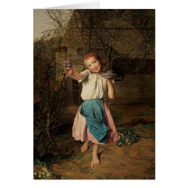 Cartão O vendedor violeta descalço (Frente)