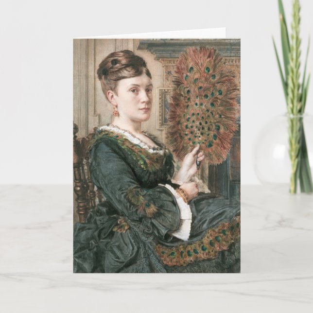 Cartão O ventilador Peacock | Edward John Poynter (Frente)
