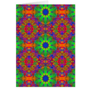 Cartão O verde limão alaranjado e o roxo Stars a mandala