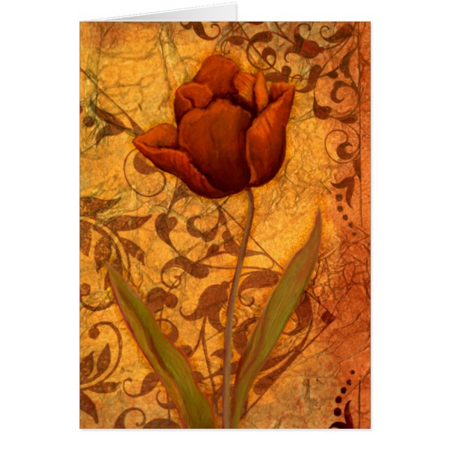 Cartão O vermelho floresce II (Frente)