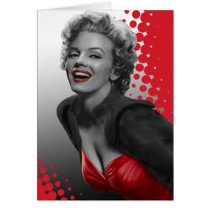 Cartão O vermelho pontilha Marilyn