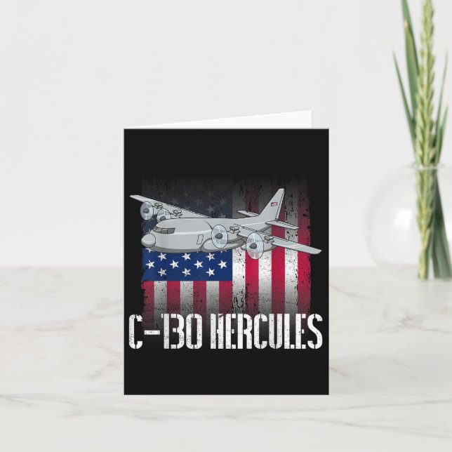 Cartão O Veterano salgado C-130 Hércules Hercules America (Frente)