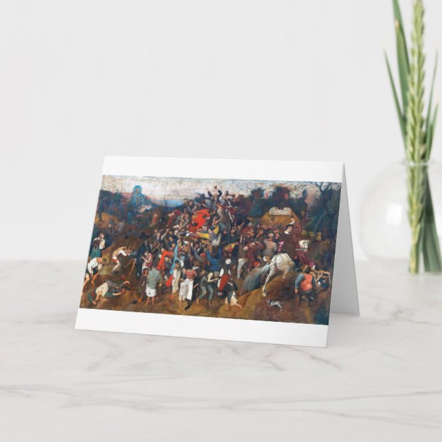 Cartão O Vinho do Dia do Santo Martin, Pieter Bruegel (Frente)