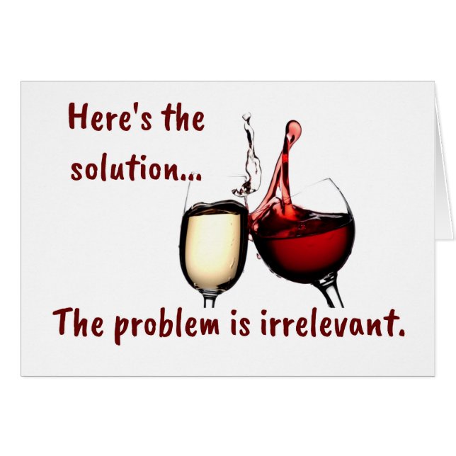 Cartão O vinho é a solução (Frente Horizontal)