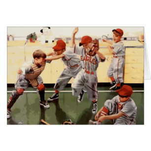 Cartão O vintage caçoa o basebol
