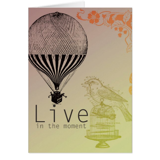Cartão O vintage vive no momento (Frente)
