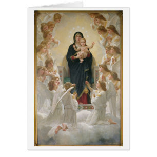 Cartão O Virgin com Anjo, 1900