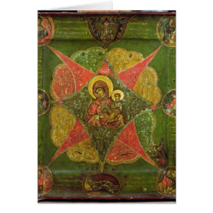 Cartão O Virgin de Bush ardente, de Monte Athos