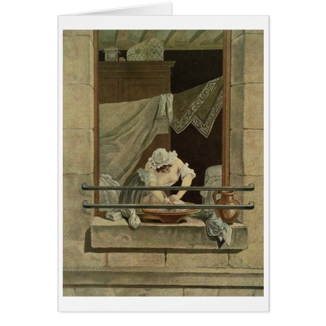 Cartão O Washerwoman, gravado por J. Laurent Julien (c1 (Frente)