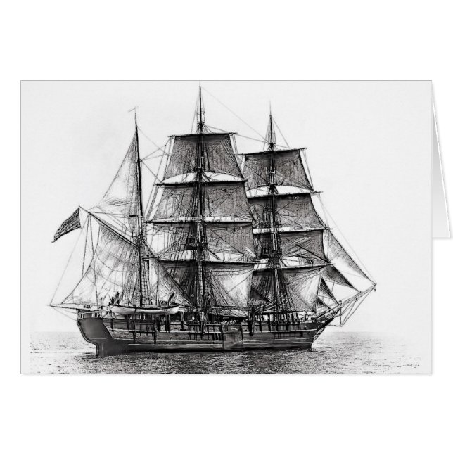 Cartão O Whaler Charles W. Morgan (Frente Horizontal)