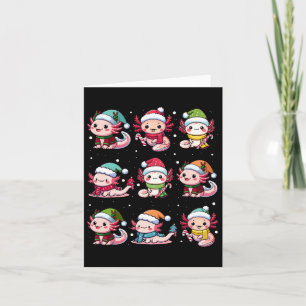 Cartão O Xmas do Xma do Axolotl Santa Brite acende Cristo
