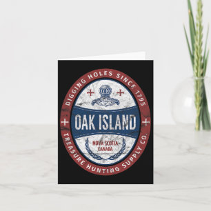 Cartão Oak Island Treasure Hunting Retro Templar Knight T