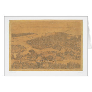 Cartão Oakland, mapa panorâmico 1881 do CA (1231A)