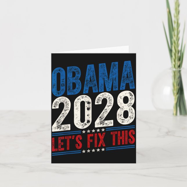 Cartão Obama 2028 Let's Fix This Obama 48th President (Frente)