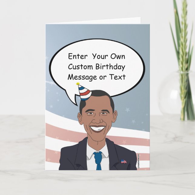 Cartão Obama Birthday Card - Personalize sua mensagem - - (Frente)