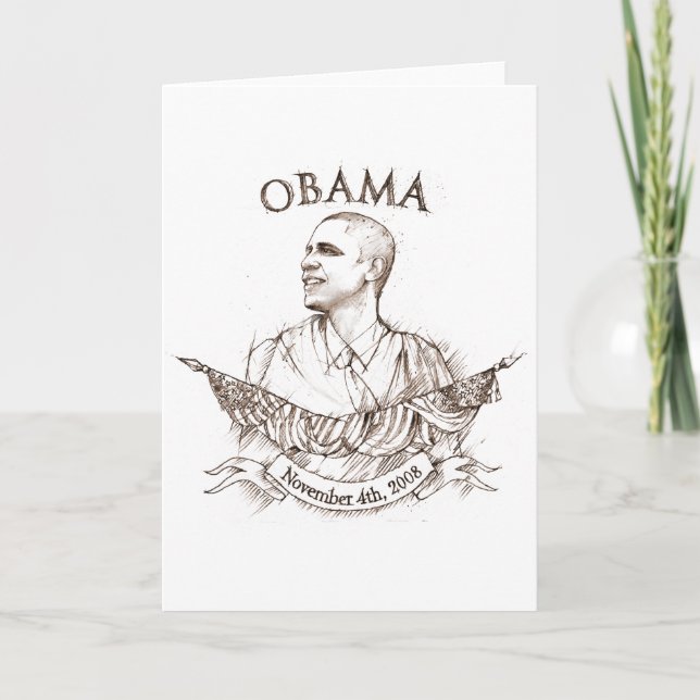 Cartão Obama Commemorative Greeting Card (Frente)