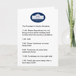 Cartão Obama - O Golfista/Fundraiser-Chefe