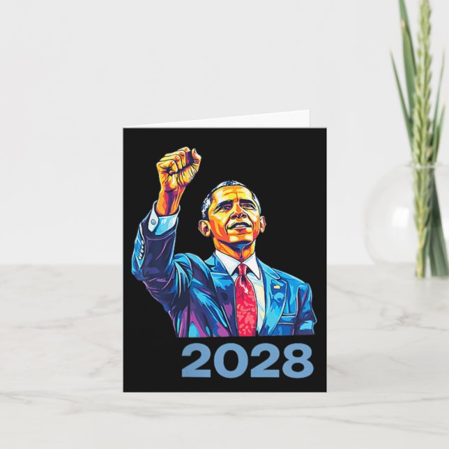 Cartão Obama Vintage Presidente 2028 Obama (Frente)