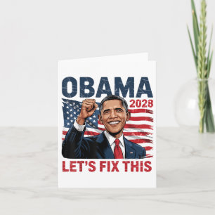 Cartão Obama Vintage Retro Patriótico 2028 Prote Política