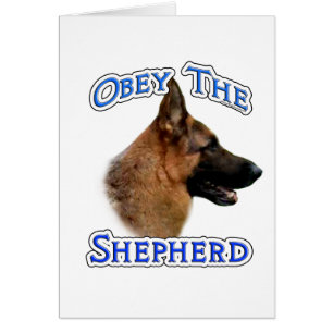 Cartão Obedeça ao German shepherd