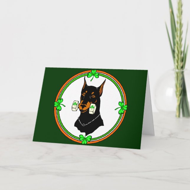Cartão Obedience Doberman Pinscher St Patricks (Frente)