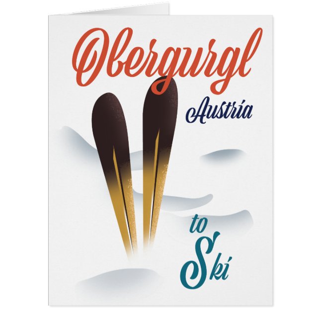 Cartão Obergurgl Áustria Ski poster (Frente)