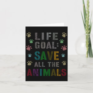 Cartão Objetivo de Vida Fofo Salvar Animais Dia de Resgat