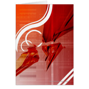 Cartão Objetos vermelhos com linhas brancas