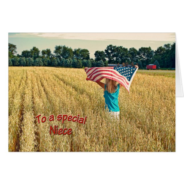 Cartão Obrigado à sobrinha militar (Frente Horizontal)