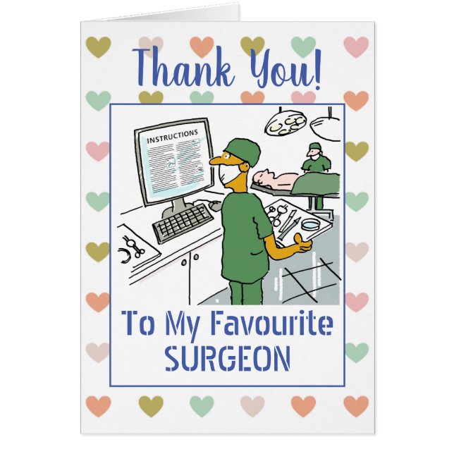 Cartão Obrigado a um cirurgião asiático (Frente)