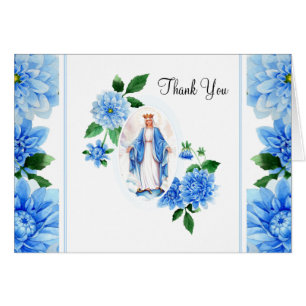 Cartão Obrigado abençoado religioso da Virgem Maria voc