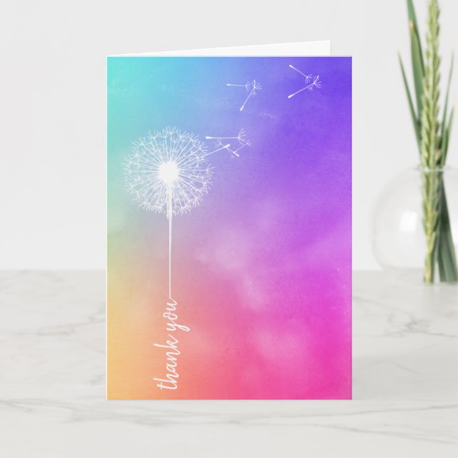 Cartão Obrigado Amizade Dente-de-Leão (Frente)