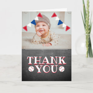 Cartão Obrigado Aniversário Foto Crianças Quadro de Giz F